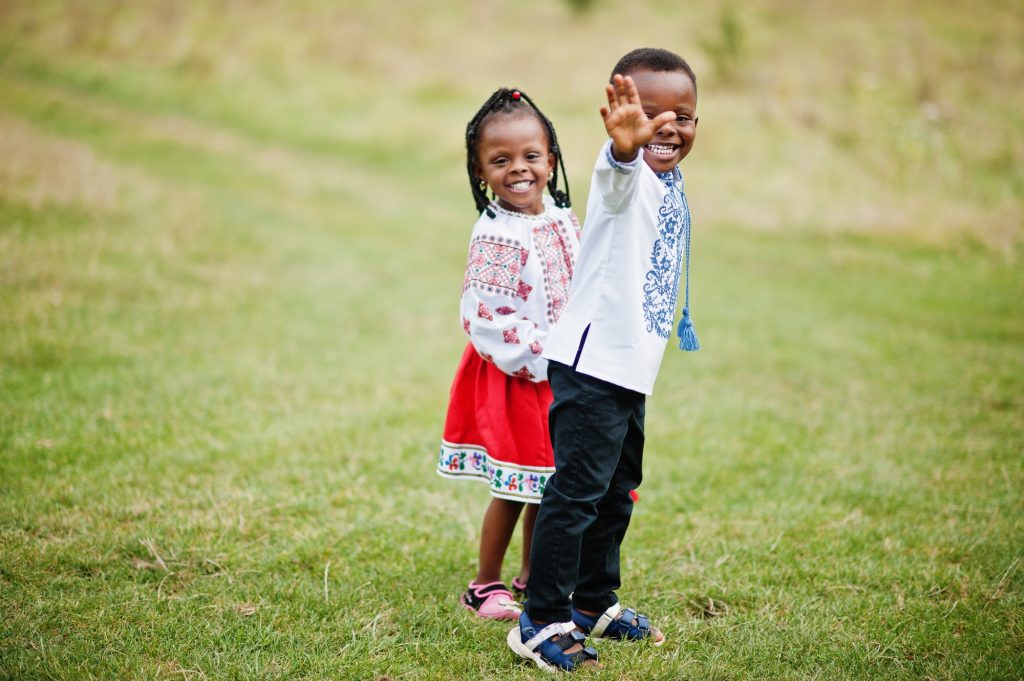 African family in traditional clothes